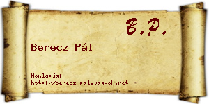 Berecz Pál névjegykártya