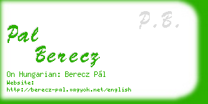 pal berecz business card
